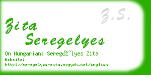 zita seregelyes business card